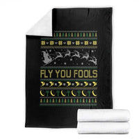 Funny Fly You Fools Christmas Throw Blanket Fantasy Movie Xmas Wizard Santa - Wonder Print Shop