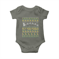 Funny Fly You Fools Christmas Baby Onesie Fantasy Movie Xmas Wizard Santa - Wonder Print Shop