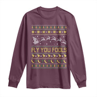 Funny Fly You Fools Christmas Long Sleeve Shirt Fantasy Movie Xmas Wizard Santa - Wonder Print Shop
