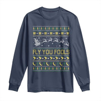 Funny Fly You Fools Christmas Long Sleeve Shirt Fantasy Movie Xmas Wizard Santa - Wonder Print Shop