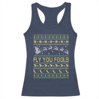 Funny Fly You Fools Christmas Racerback Tank Top Fantasy Movie Xmas Wizard Santa - Wonder Print Shop