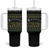 Funny Fly You Fools Christmas Tumbler With Handle Fantasy Movie Xmas Wizard Santa - Wonder Print Shop