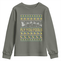 Funny Fly You Fools Christmas Youth Sweatshirt Fantasy Movie Xmas Wizard Santa - Wonder Print Shop