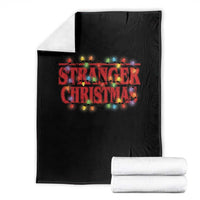 Stranger Christmas Throw Blanket Funny Xmas Alphabet Neon Lights Movie - Wonder Print Shop