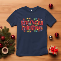 Stranger Christmas T Shirt Funny Xmas Alphabet Neon Lights Movie - Wonder Print Shop