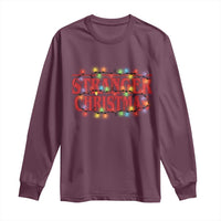 Stranger Christmas Long Sleeve Shirt Funny Xmas Alphabet Neon Lights Movie - Wonder Print Shop