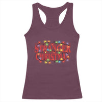 Stranger Christmas Racerback Tank Top Funny Xmas Alphabet Neon Lights Movie - Wonder Print Shop