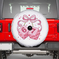 Funny 67 Dice Valentines Day Six Seven Meme Coquette Spare Tire Cover