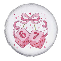 Funny 67 Dice Valentines Day Six Seven Meme Coquette Spare Tire Cover
