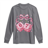 Funny 67 Dice Valentines Day Six Seven Meme Coquette Long Sleeve Shirt