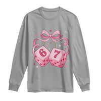 Funny 67 Dice Valentines Day Six Seven Meme Coquette Long Sleeve Shirt