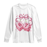 Funny 67 Dice Valentines Day Six Seven Meme Coquette Long Sleeve Shirt