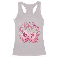 Funny 67 Dice Valentines Day Six Seven Meme Coquette Racerback Tank Top