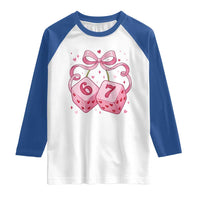 Funny 67 Dice Valentines Day Six Seven Meme Coquette Raglan Shirt