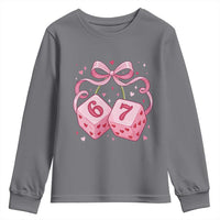 Funny 67 Dice Valentines Day Six Seven Meme Coquette Youth Sweatshirt