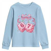 Funny 67 Dice Valentines Day Six Seven Meme Coquette Youth Sweatshirt