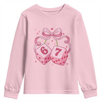 Funny 67 Dice Valentines Day Six Seven Meme Coquette Youth Sweatshirt
