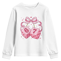 Funny 67 Dice Valentines Day Six Seven Meme Coquette Youth Sweatshirt