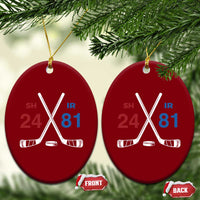 Funny Romance Hockey Ceramic Ornament 24 81 Numbers Sport Ice Hockey Team - Wonder Print Shop