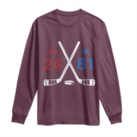 Funny Romance Hockey Long Sleeve Shirt 24 81 Numbers Sport Ice Hockey Team - Wonder Print Shop