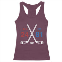 Funny Romance Hockey Racerback Tank Top 24 81 Numbers Sport Ice Hockey Team - Wonder Print Shop