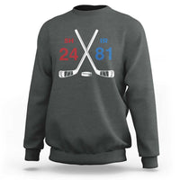Funny Romance Hockey Sweatshirt 24 81 Numbers Sport Ice Hockey Team - Wonder Print Shop