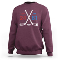 Funny Romance Hockey Sweatshirt 24 81 Numbers Sport Ice Hockey Team - Wonder Print Shop