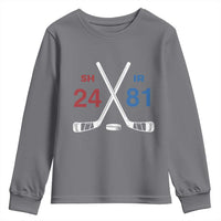 Funny Romance Hockey Youth Sweatshirt 24 81 Numbers Sport Ice Hockey Team - Wonder Print Shop