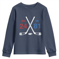 Funny Romance Hockey Youth Sweatshirt 24 81 Numbers Sport Ice Hockey Team - Wonder Print Shop