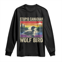 Stupid Canadian Wolf Bird Long Sleeve Shirt Funny Common Loon Meme LGBT Hockey - Wonder Print Shop