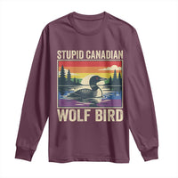 Stupid Canadian Wolf Bird Long Sleeve Shirt Funny Common Loon Meme LGBT Hockey - Wonder Print Shop