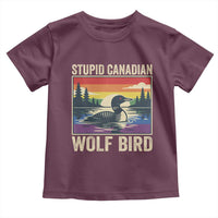 Stupid Canadian Wolf Bird Toddler T Shirt Funny Common Loon Meme LGBT Hockey - Wonder Print Shop