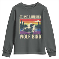 Stupid Canadian Wolf Bird Youth Sweatshirt Funny Common Loon Meme LGBT Hockey - Wonder Print Shop