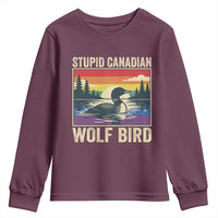 Stupid Canadian Wolf Bird Youth Sweatshirt Funny Common Loon Meme LGBT Hockey - Wonder Print Shop