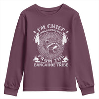 I Am Chief Pokalotatwat From The Bangahoe Tribe Youth Sweatshirt Funny Indigenous Native Raccoon