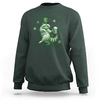 Funny St Patricks Day Raccoon Sweatshirt First Of All I Am A Delight Trash Panda Drinking Beer