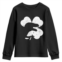 Funny St Patricks Day Dinosaur Shamrock Youth Sweatshirt