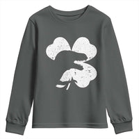 Funny St Patricks Day Dinosaur Shamrock Youth Sweatshirt
