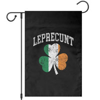 Funny Leprecunt St Patricks Day Garden Flag Vintage Irish Shamrock Adult Humor