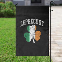 Funny Leprecunt St Patricks Day Garden Flag Vintage Irish Shamrock Adult Humor