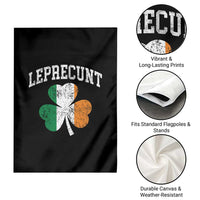 Funny Leprecunt St Patricks Day Garden Flag Vintage Irish Shamrock Adult Humor