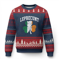 Funny Leprecunt St Patricks Day Ugly Christmas Sweater Vintage Irish Shamrock Adult Humor