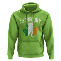 Funny Leprecunt St Patricks Day Hoodie Vintage Irish Shamrock Adult Humor