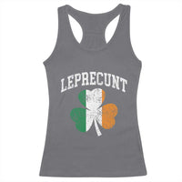 Funny Leprecunt St Patricks Day Racerback Tank Top Vintage Irish Shamrock Adult Humor