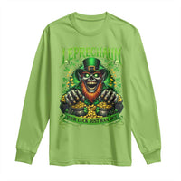 St Patricks Day Horror Leprechaun Long Sleeve Shirt Your Luck Just Ran Out Creepy St Pattys Day