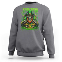 St Patricks Day Horror Leprechaun Sweatshirt Your Luck Just Ran Out Creepy St Pattys Day