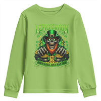 St Patricks Day Horror Leprechaun Youth Sweatshirt Your Luck Just Ran Out Creepy St Pattys Day
