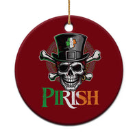 Funny St Patricks Day Pirate Ceramic Ornament Pirish Vintage Irish Pirate Skull