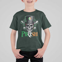 Funny St Patricks Day Pirate T Shirt For Kid Pirish Vintage Irish Pirate Skull