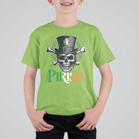 Funny St Patricks Day Pirate T Shirt For Kid Pirish Vintage Irish Pirate Skull